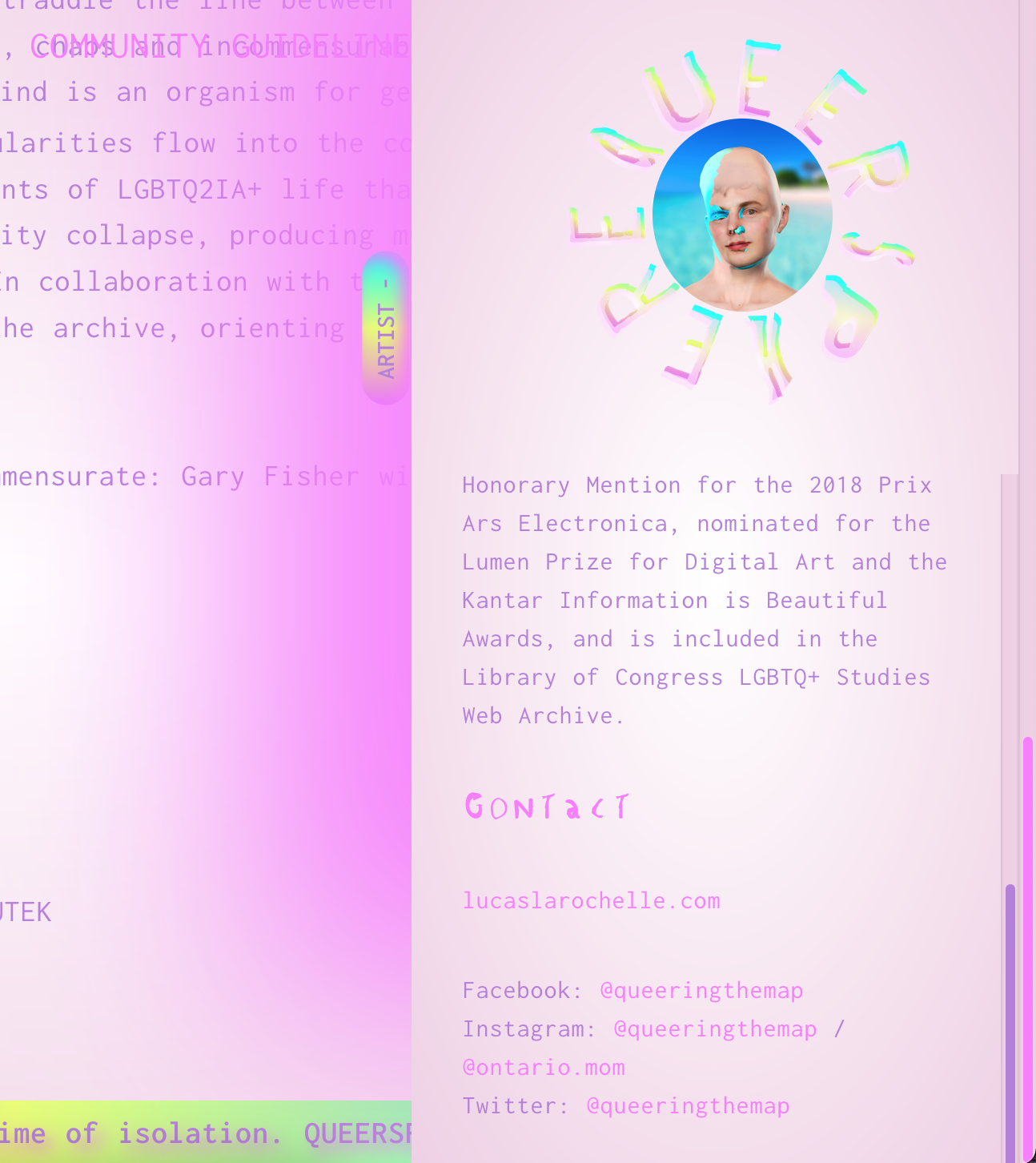 queersphere sidebar UI